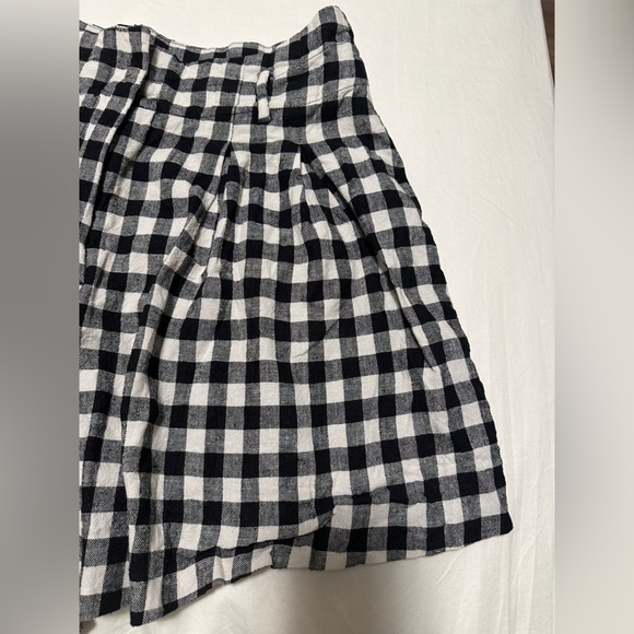Zara Black and White Plaid Print High Waisted Shorts Size Medium - Picture 2 of 7